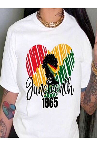 CLASSY.MODA تي شيرت نسائي من جيرسي واحد - تي شيرت أبيض مطبوع كبير الحجم بياقة...