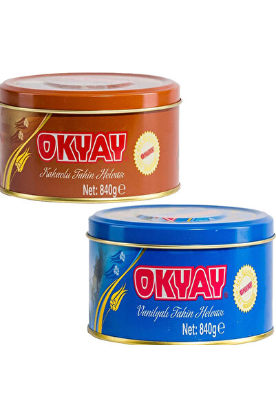 Okyay x 1 Adet Kakaolu x 1 Adet Vanilyalı Teneke Kutu Helva 840 Gr