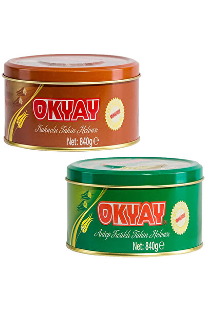 Okyay x 1 Adet Kakaolu x 1 Adet Fıstıklı Teneke Kutu Helva 840 Gr