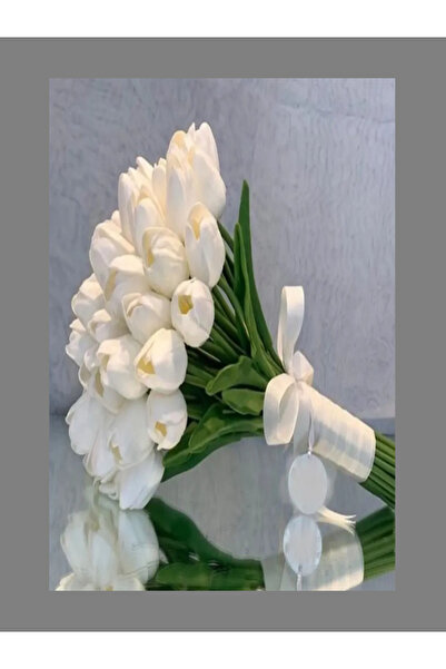 QR LUCKY Islak Lale Buket’i , Gelin Çiçeği , Nikah Çiçeği , 12 Adet Yaka Çiçe...