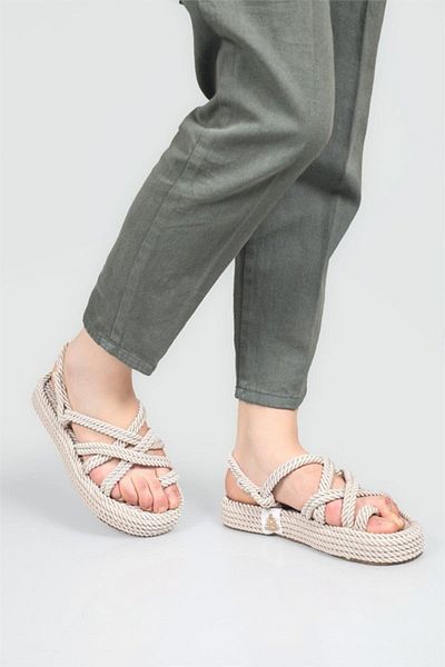 ZENNESHOES High Sole Rope Sandals