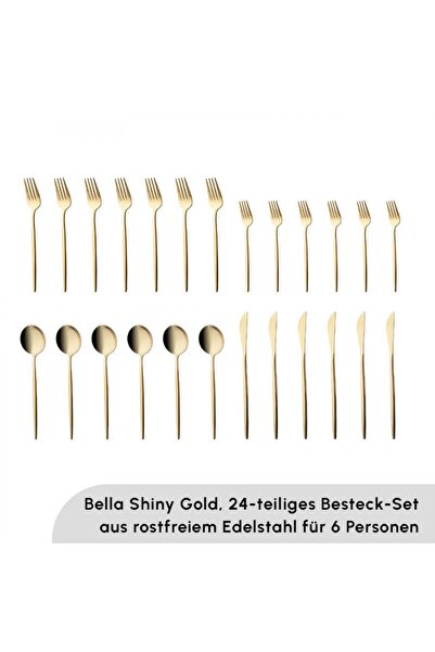 Karaca Sada příborů Bella Shiny Gold pro 6 osob, pro 24 osob