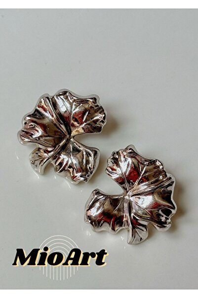 MioArt Pinterest Geometrik Çiçek Metal Küpe