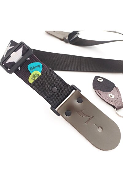Genel Markalar SIRIUS PICKHOLDER MODEL GİTAR ASKISI GERÇEK DERİ UÇLU STRAT HEADSTOCK ANAHTARLIK