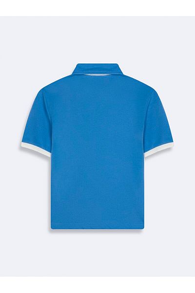 Ltb Κοντομάνικο μπλουζάκι Polo Neck Slogan Slim Relaxed Blue