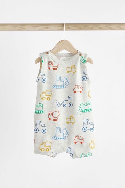 Next Baby Bright Farm Themed 100% Cotton 3 Piece Romper Set