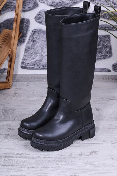 Ayakkabix Γυναικείες μπότες Flat Faux Leather Below the Knee