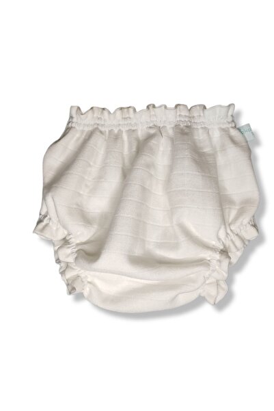 Majkabeba Beyaz Alezli (sıvı Geçirmez) Külot Bez Bıraktırma Alıştırma Külodu Mayo Şort