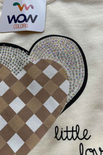 WOW 3-4-5-6 Years Girl's T-Shirt and Capri Tights Set - Gingham Patterned Summer Set