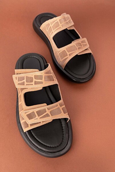 Gondol Чоловічі тапочки з натуральної шкіри - на липучках і з регульованою підкладкою, зручний дизайн esm.6016