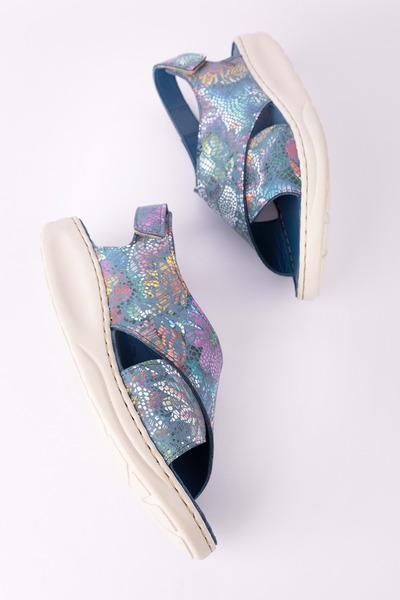 Gondol Kadın Hakiki Deri Rahat Cırtlı Sandalet Byz.253