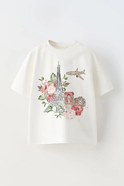 c.c.l. coccolin kids baby clup Tricou oversize imprimat Paris pentru fetiță
