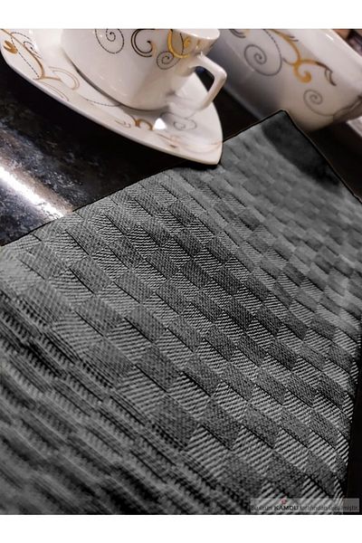 efabrix 4 Pieces Black German Napkin - Plaid Patterned Kitchen Towel and Drying Set 40x60 cm