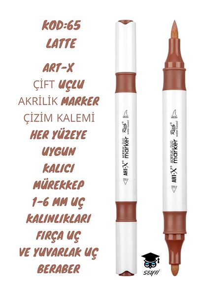 SEYFİKİRTASİYE ART-X Acrylic Marker Double Tips - All Surface Drawing Pen with 1-6 mm Tip Thickness