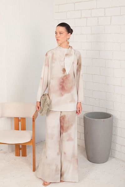 Melike Tatar BEIGE Patterned Suit - 32-2214