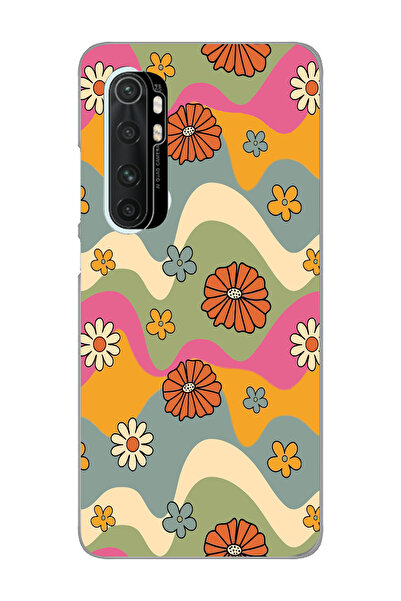 SUPER FRAME Xiaomi Mi Note 10 LITE Uyumlu Çiçekler Tasarımlı Şeffaf Telefon K...