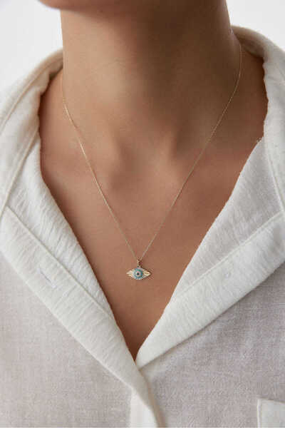 YAVUZ KUYUMCULUK 14 Ayar Altın Nazar Boncuklu Göz Kolye