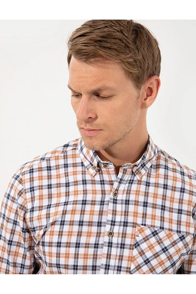 Pierre Cardin Πορτοκαλί ανδρικό πουκάμισο - Uzunkol G021SZ004.000.1374646.VR051