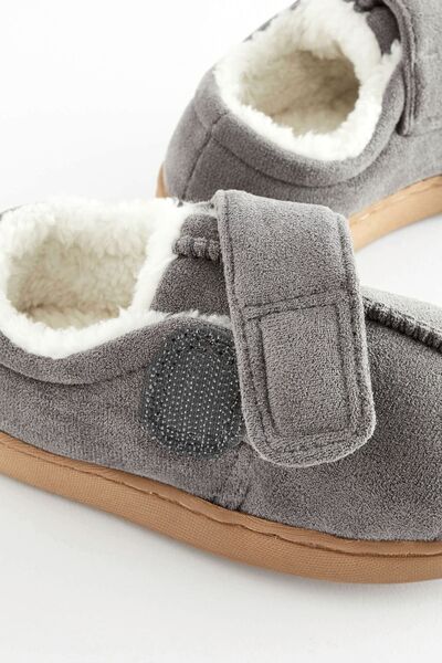 Next Baby Grey Fleece Lined Banded Panduf Home Shoes