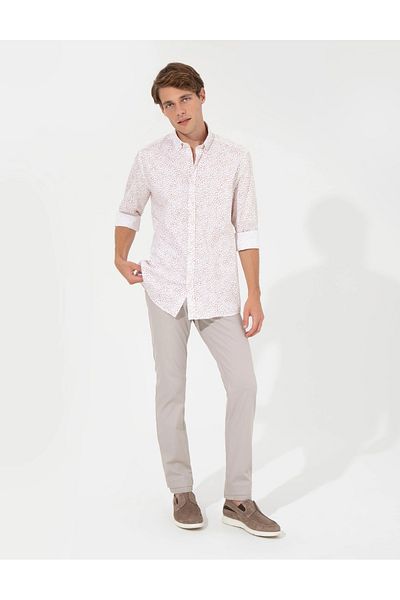 Pierre Cardin Ανδρικό πουκάμισο ανοιχτό καφέ - G021Sz004.000. 1369600