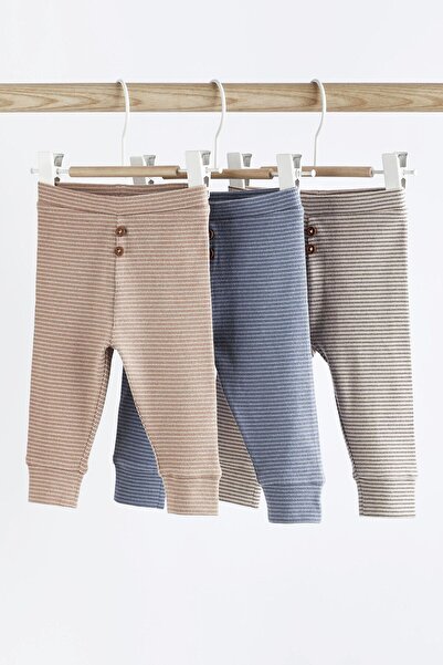 Next Baby Cotton Blue Gray Striped 3Piece Tracksuit Bottoms