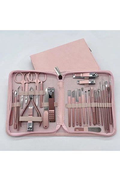 kaloc 30 Piece Stainless Steel Manicure and Pedicure Set - With Bag