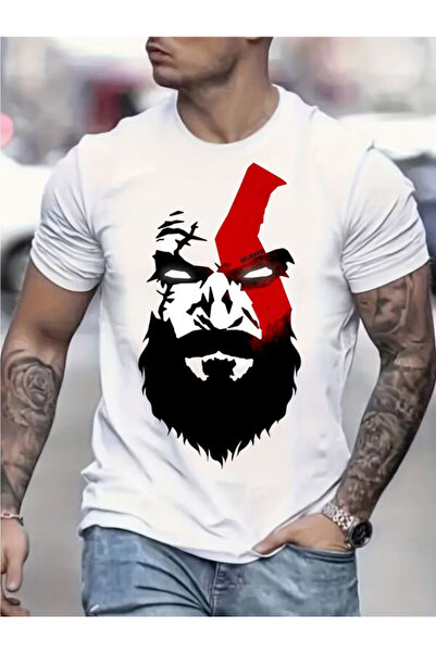 CLASSY.MODA Ανδρικό μπλουζάκι μονόπλευρο - Λευκό μπλουζάκι με κοντό μανίκι με λαιμόκοψη