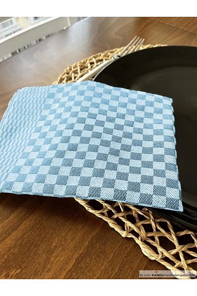 Neesh 4-Piece TURQUOISE Plaid Patterned German Napkin - Kitchen Towel and Drying 40x60cm