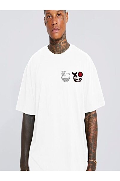 CLASSY.MODA Ανδρικό μπλουζάκι μονόπλευρο - Λευκό μπλουζάκι με κοντό μανίκι με λαιμόκοψη