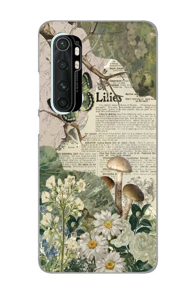 SUPER FRAME Xiaomi Mi Note 10 LITE Uyumlu Kolaj Tasarımlı Şeffaf Telefon Kılıfı