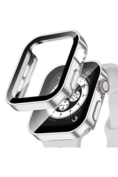 Quse Apple Watch 40mm Suya Dayanıklı Kasa + Ekran Koruyucu Kılıf – Gümüş – SE...