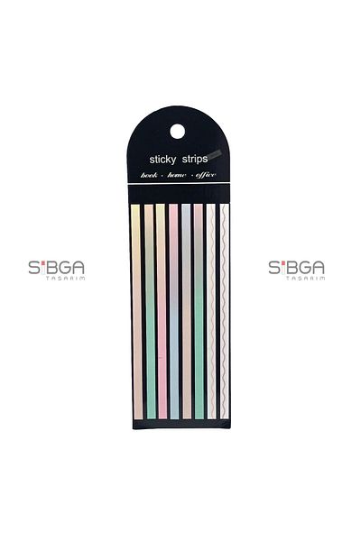 sibga tasarım Thin Long Strip Transparent Colored Postit Post-it Post ItBookmark Bookmark Postit Sticker 160 Sheets