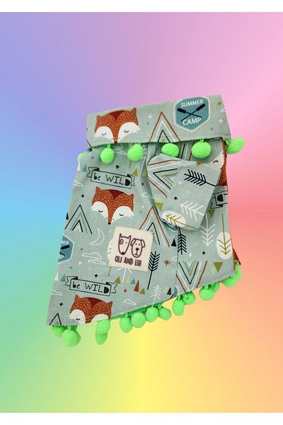 Oli and Lui Light Green Fox Patterned Dog Shirt