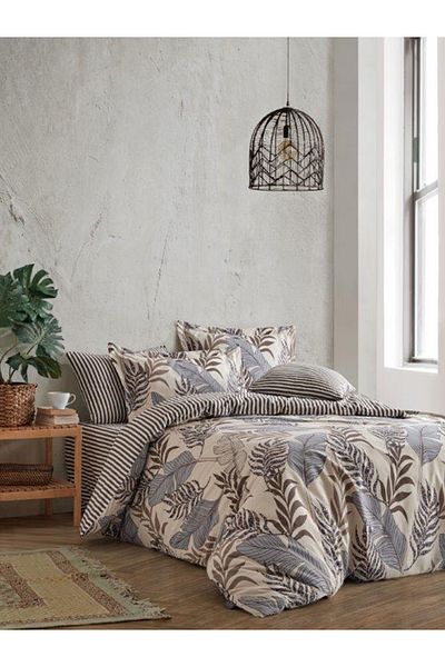 BED LİNE Σετ Παπλωματοθήκη Ranforce Διπλό - Lionel Grey