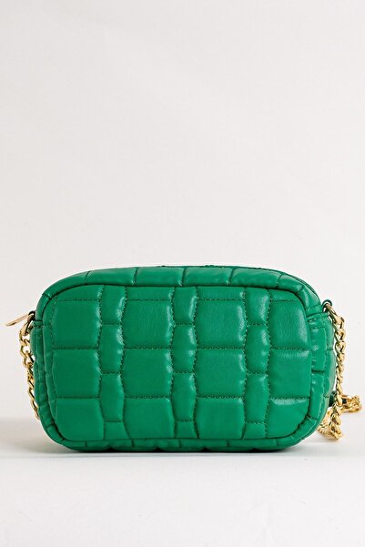 Çantacımstore Women's Chain Quilted Mini Crossbody Bag Green 3050