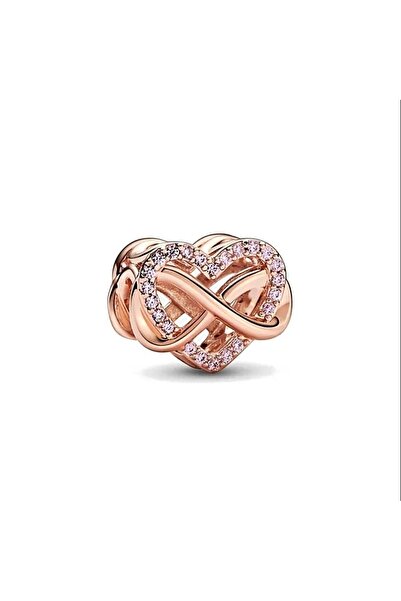 Lux Design 925 Ayar Gümüş Sonsuzluk Rose Kalp Charm