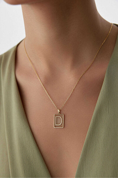 YAVUZ KUYUMCULUK 14 Ayar Altın Forse Zincir Izgara Harf Kolye