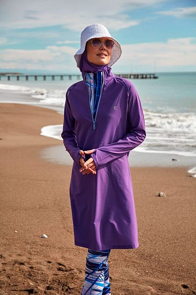 Marina Purple Parachute Hijab Swimsuit - Full Covered M2492