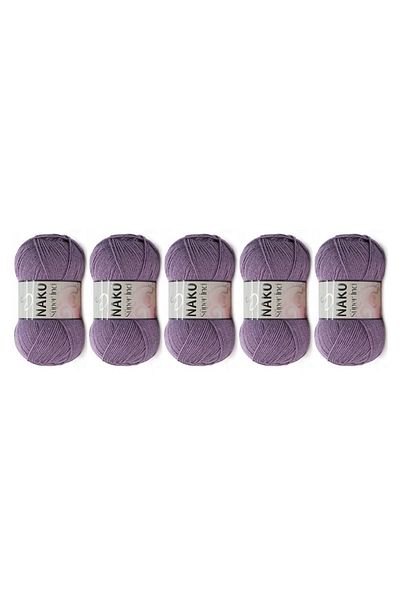 NAKO 6684 Μοντέλο Super Pearl Πλεκτό Χειροποίητο - 100 gr, 5 Τεμάχια, 6684 Χρώμα Ανοιχτό Μούρο
