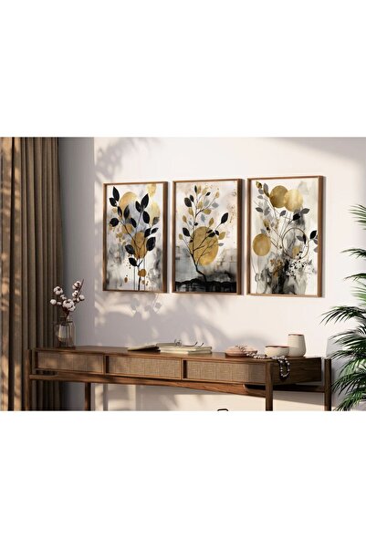 woodhomeworks Ahşap 3'lü Çerçeveli Dekoratif Tablo qmrc