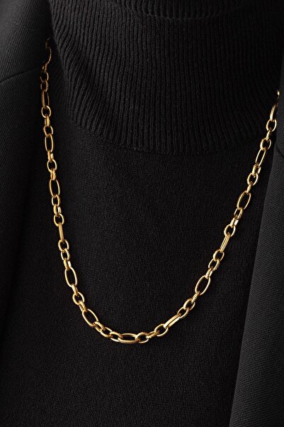 ByFlorya Jewelry Steel Oval Ring Paperclip Chain Necklace Non Tarnish Chunky ...