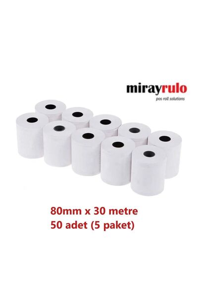 MİRAY 80mmx30mt Yazıcı Rulosu 50 Adet