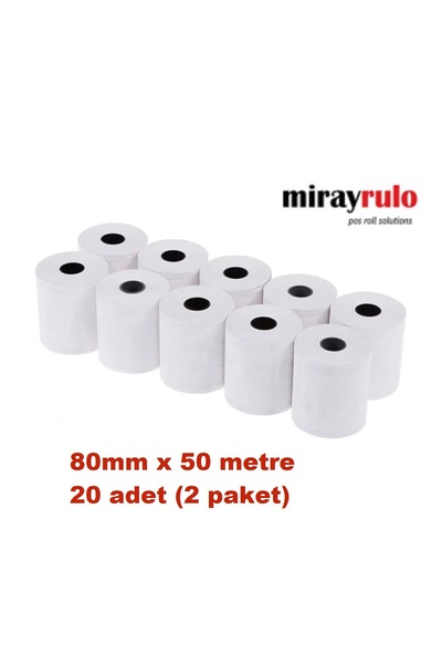 MİRAY 80mmx50metre Yazıcı Rulosu 20 Adet