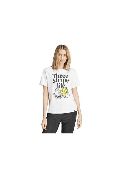 adidas W Positive T - Γυναικείο λευκό μπλουζάκι casual IX6455