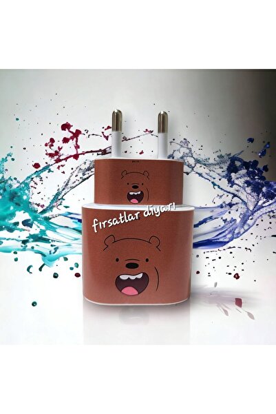 fırsatlar diyarı Iphone 20w Şarj Aleti Kaplama Sticker - Kafadar Ayılar