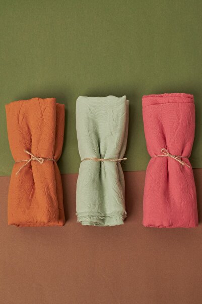 Organic Scarfs Tesettür Hijab Kadın Bambu Kraş Şal Modeli-3'lü Set