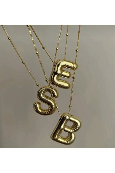 Asia by Leuvoié Üç Boyutlu Çelik A Harfli Balon Kolye