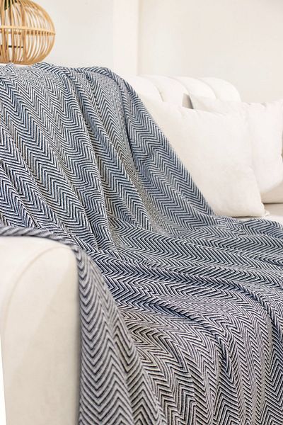 Tabu Home Husă de canapea neagră țesută Cozy Comfort