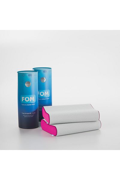 FOM Pachet de 2 perne de dormit Mini Flex Visco - Campanie pentru copii și călătorii, ortopedice, 50x30x11/9 fucsia
