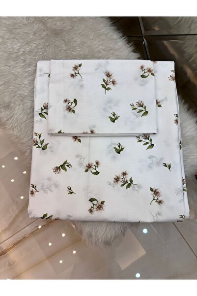 micoton Double Patterned Cotton 100% Elasticless Sheet and Pillow Set